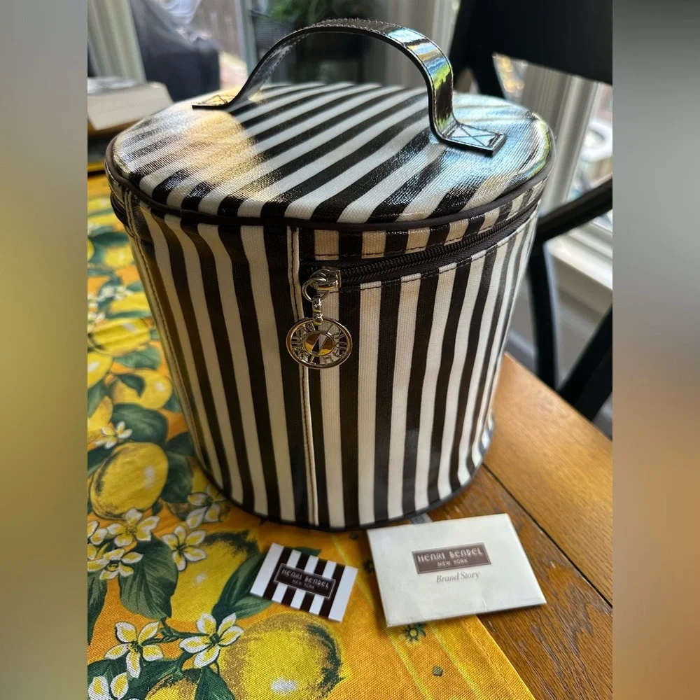 Henri Bendel Centennial Stripes Vintage Train Case Please Read